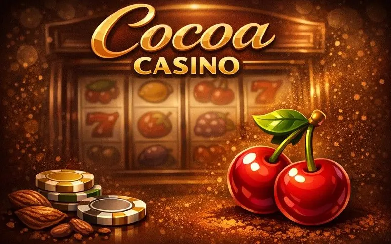 Cocoa Casino home banner with chocolate theme