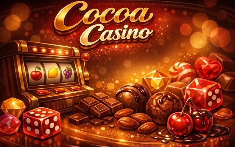 Cocoa Casino home banner with chocolate theme